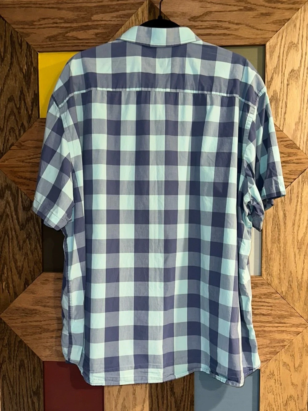 UNTUCKit Mens Classic Fit Shirt Cotton Blue Plaid Short Sleeve Button Up Sz 3XL - Picture 3 of 4